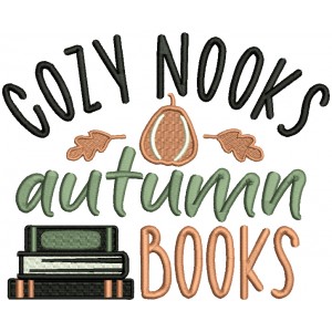 Cozy Nooks Autumn Books Fall Filled Machine Embroidery Design Digitized Pattern